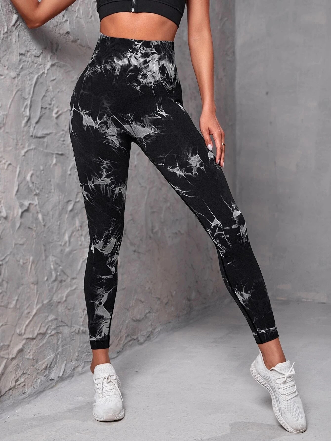 Seamless Tie-dye Yoga Pants Women's High-waist/Abdomen Peach Hip Fitness Pants Stretch Sports Leggings