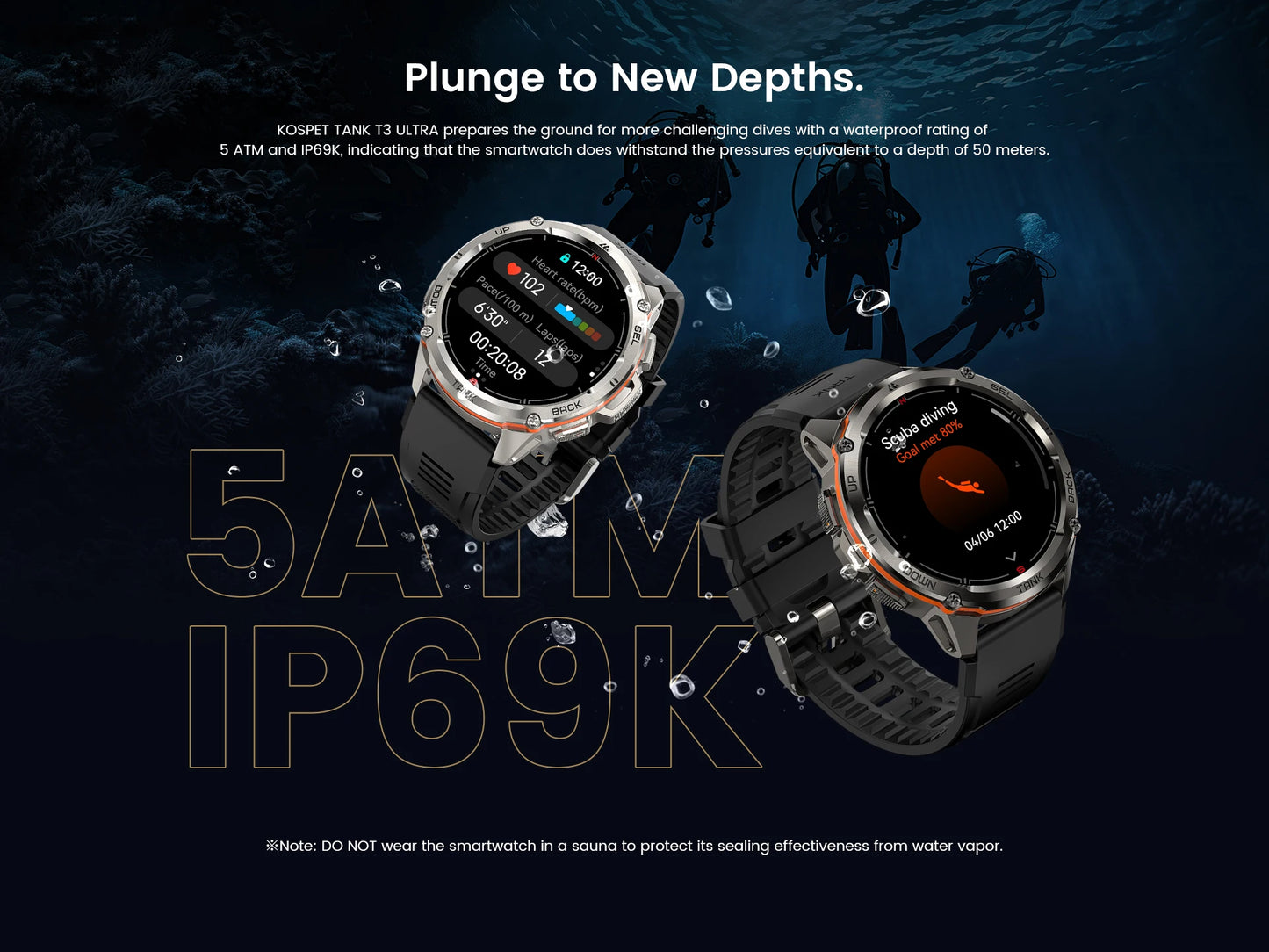 Original KOSPET TANK T3 Ultra GPS Smart Watch for Men Rugged Smartwatch/470mAh Fitness AMOLED Bluetooth Electronic Watches
