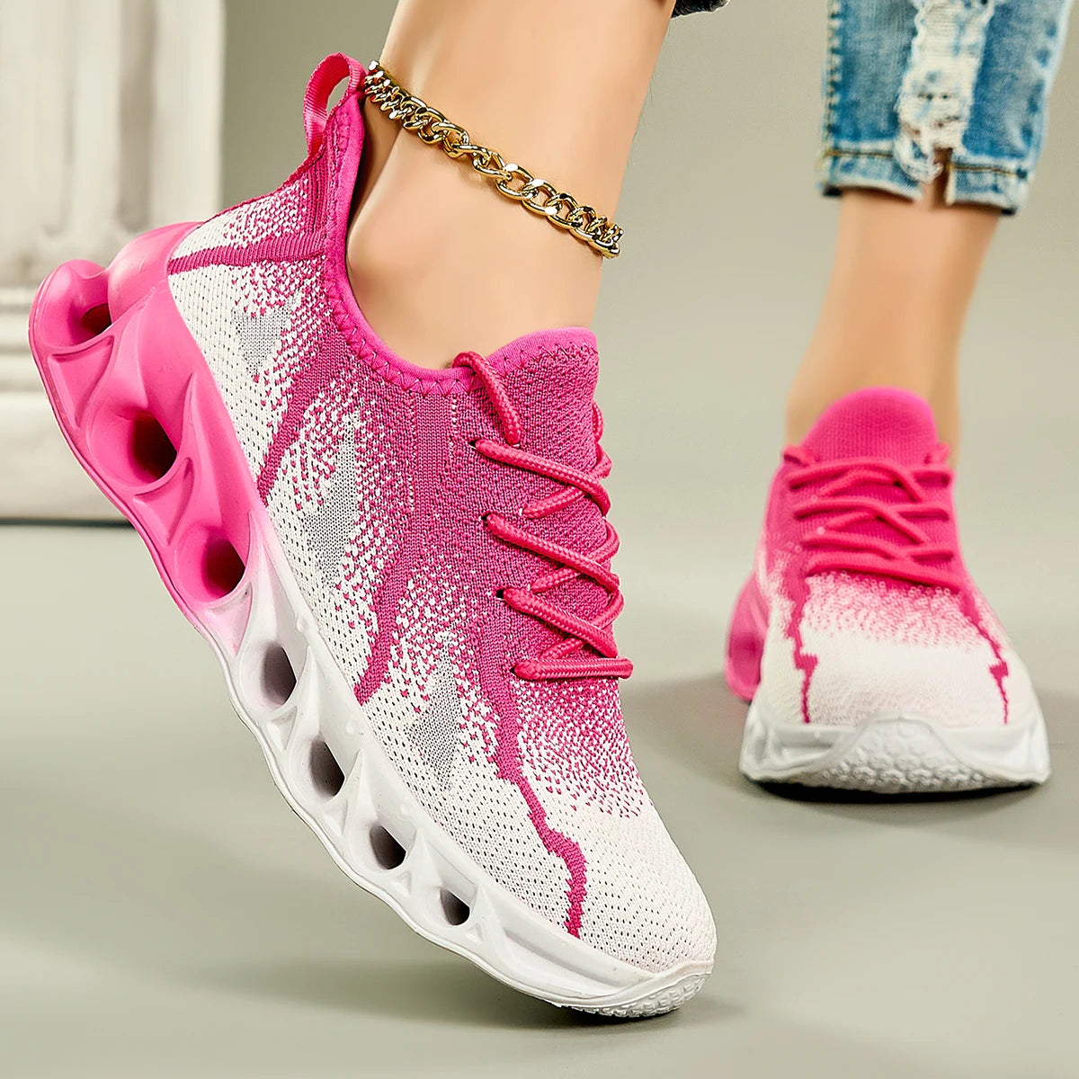 Women's Shoes New Summer Breathable Mesh Sports/Mesh Shoes Casual Couple Blade Running Trendy Shoes