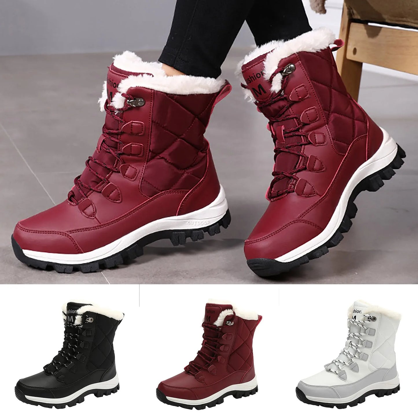 Winter Snow Boots For Women Casual High-Top Shoes/Northeast Big Size Female Outdoor Travel Tote Winter Boots