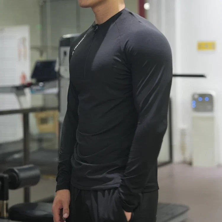 Men's Fitness Sports T-shirt Running Compression Tops/Muscle Fit Shirts Long Sleeve Sweatshirt Jogging Breathable Activewear