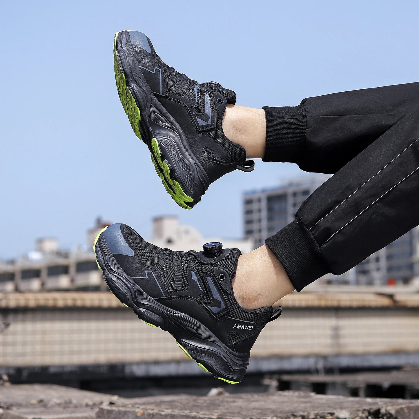 Rotating Button Steel Toe Safety Shoes for Men Lightweight/Work Sneakers Puncture Proof Work Shoes Construction Safety