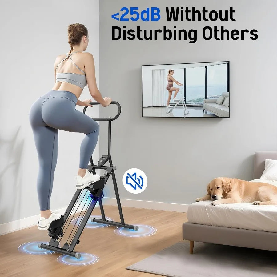 Stair Stepper for Exercise at Home Folding Stairmaster Machine/for Cardio Fitness Vertical Stair Climber with Adjustable Handle