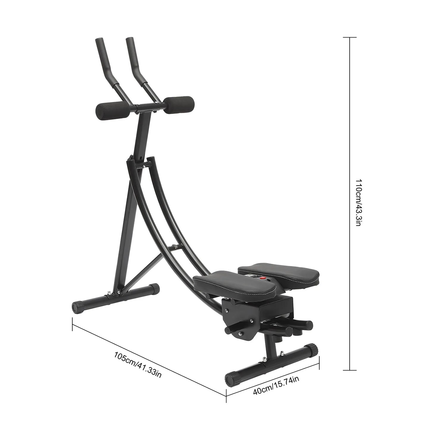 Foldable Ab Machine, 0-180° Rotation/Carbon Steel 330lbs Capacity, Silent Rollers