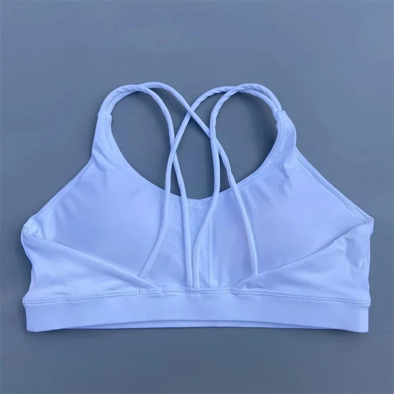 Solid Color Soft High Strength Women Cross Fitness Bra Tight Sport Top/Comprehensive Training Gym Yoga Underwear With Chest Pad
