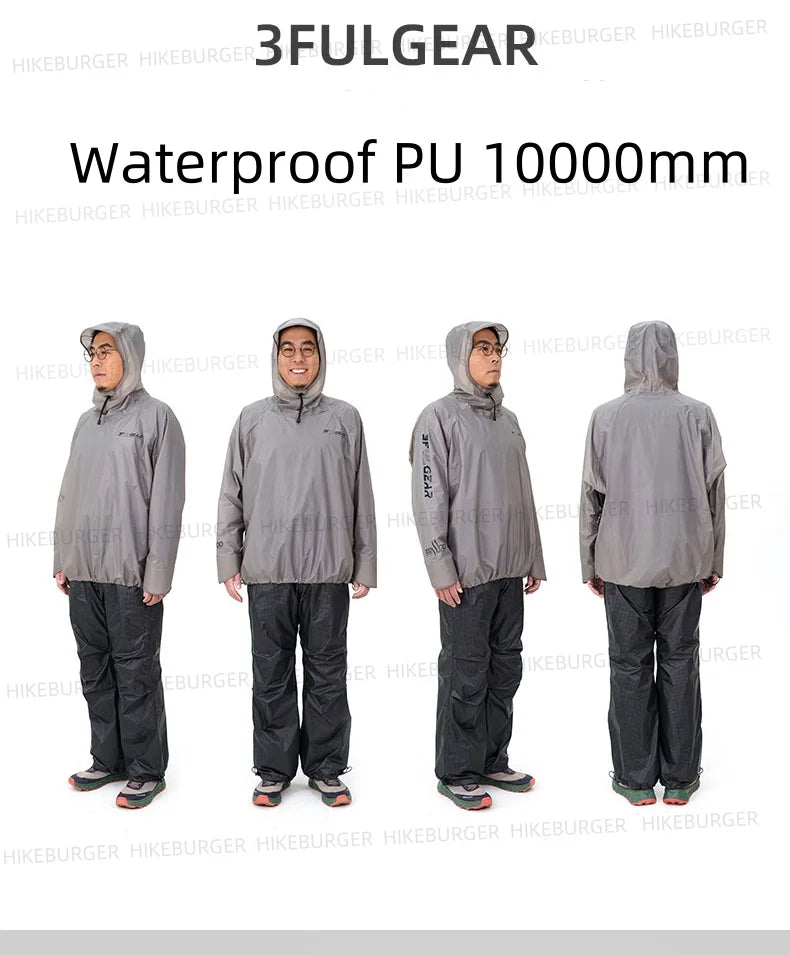 3F UL GEAR QingSuo Spilt Rain Poncho Outdoor Ultralight/Sleeve Rain Coats 15D Nylon Waterproof Hiking Cycling Jacket