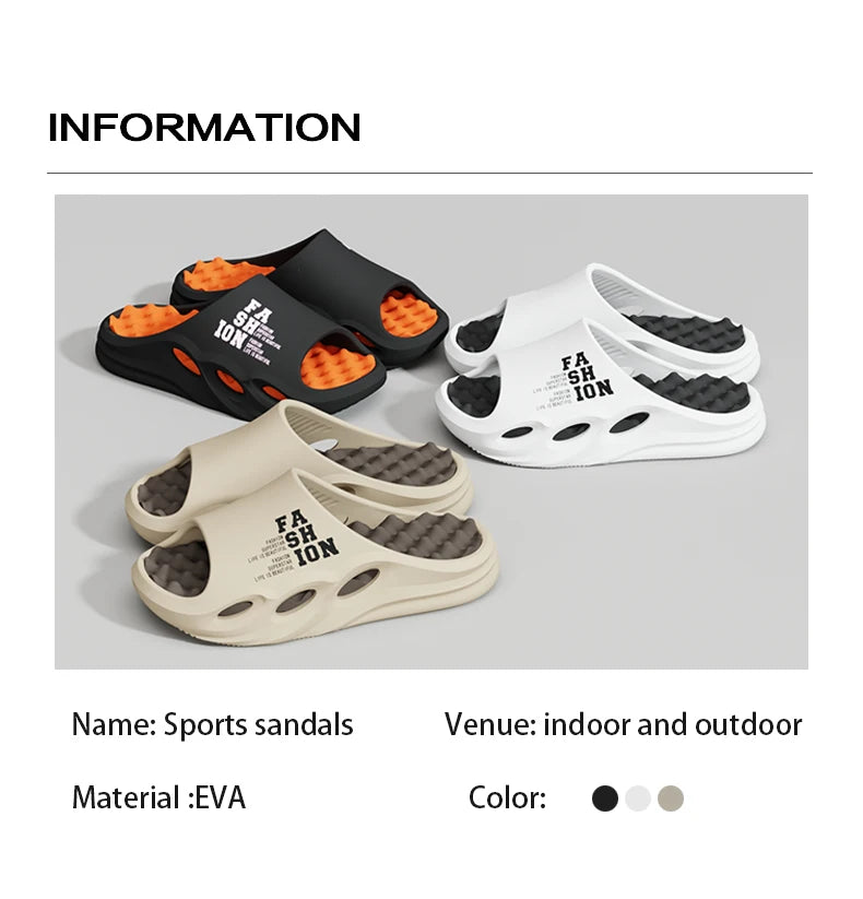 Men Fashion Massage Slippers Indoor/Outdoor Sandals Thick Sole Male Slides/Summer Non-Slip Men Shower Slippers