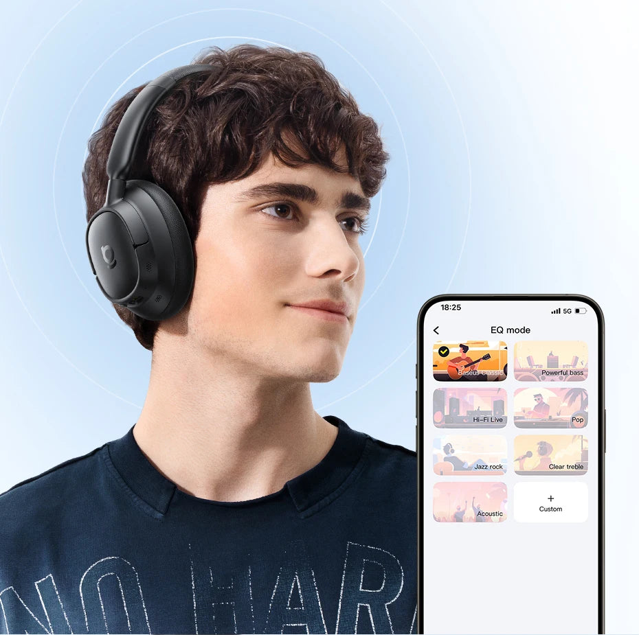 Baseus ANC Wireless Headphones 98% Adaptive/Hybrid Noise Cancelling Headsets Hi-Res LDAC Headphone Bluetooth 6.0