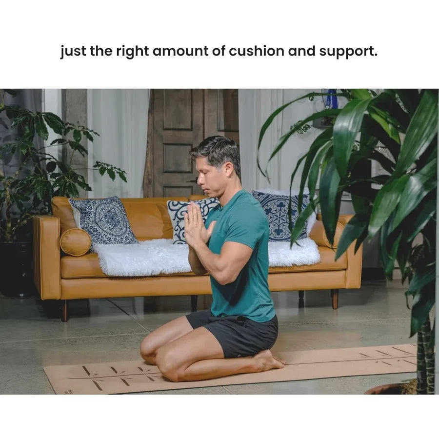 Luxury Cork Yoga Mat for Enhanced Comfort and Support/Fitness Environments Extra Thick Non Slip Design