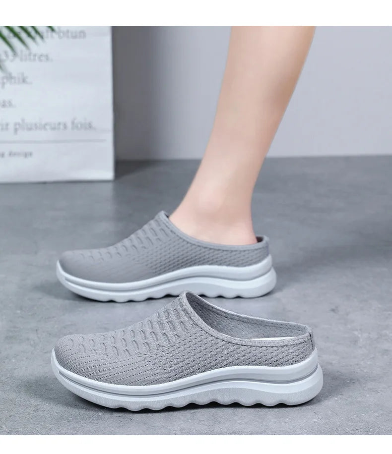 Women's Summer Breathable Commute Half Drag Shoes Soft Sole/Lightweight Slip On Casual Comfortable Odor-Resistant