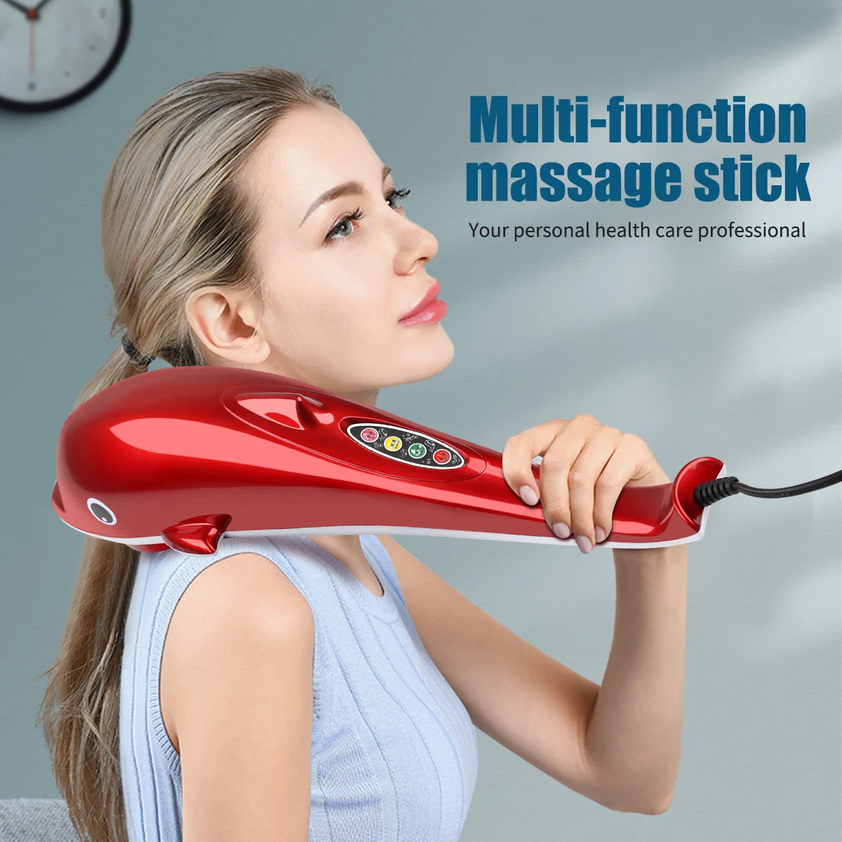 Dolphin Hammer Massager for Back Massage Vibration/Stick Roller Cervical Body  relax Massage Gun