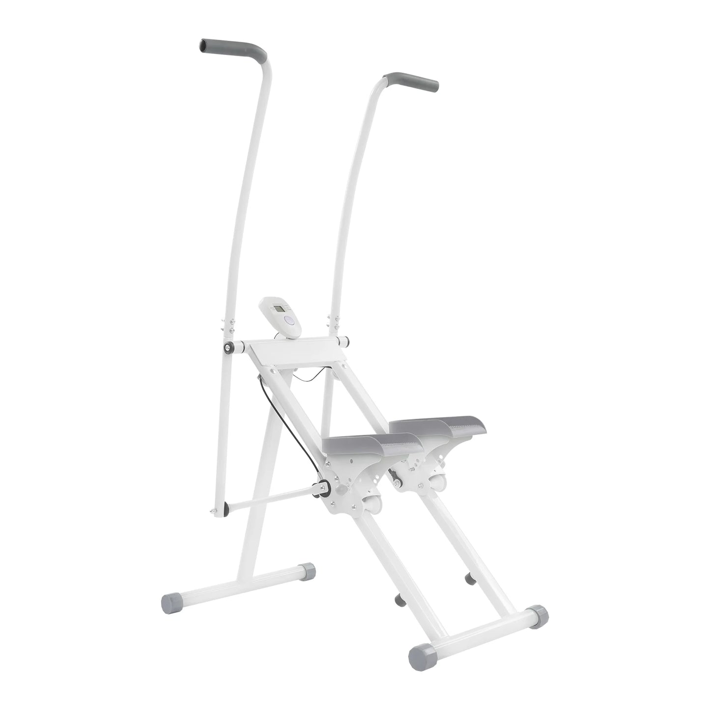 Compact Stair Stepper Machine for Home Full Body Workout Climber/with Digital Monitor Space Saving Exercise Equipment (White)