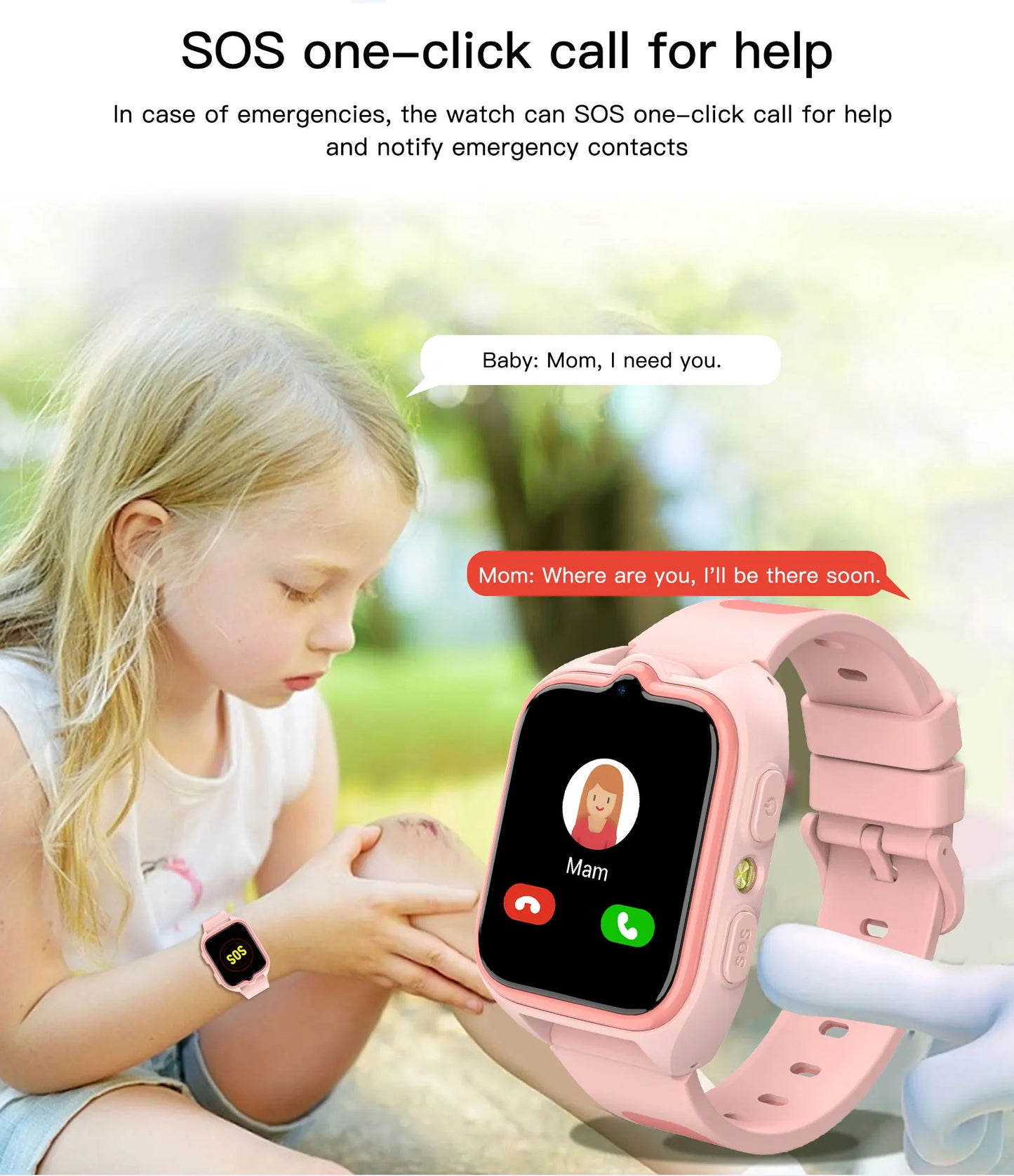 Blackview Z30 Kids Smart Watch Waterproof Video Monitor Tracker/4G Call SOS GPS Location Digital Watches for Children