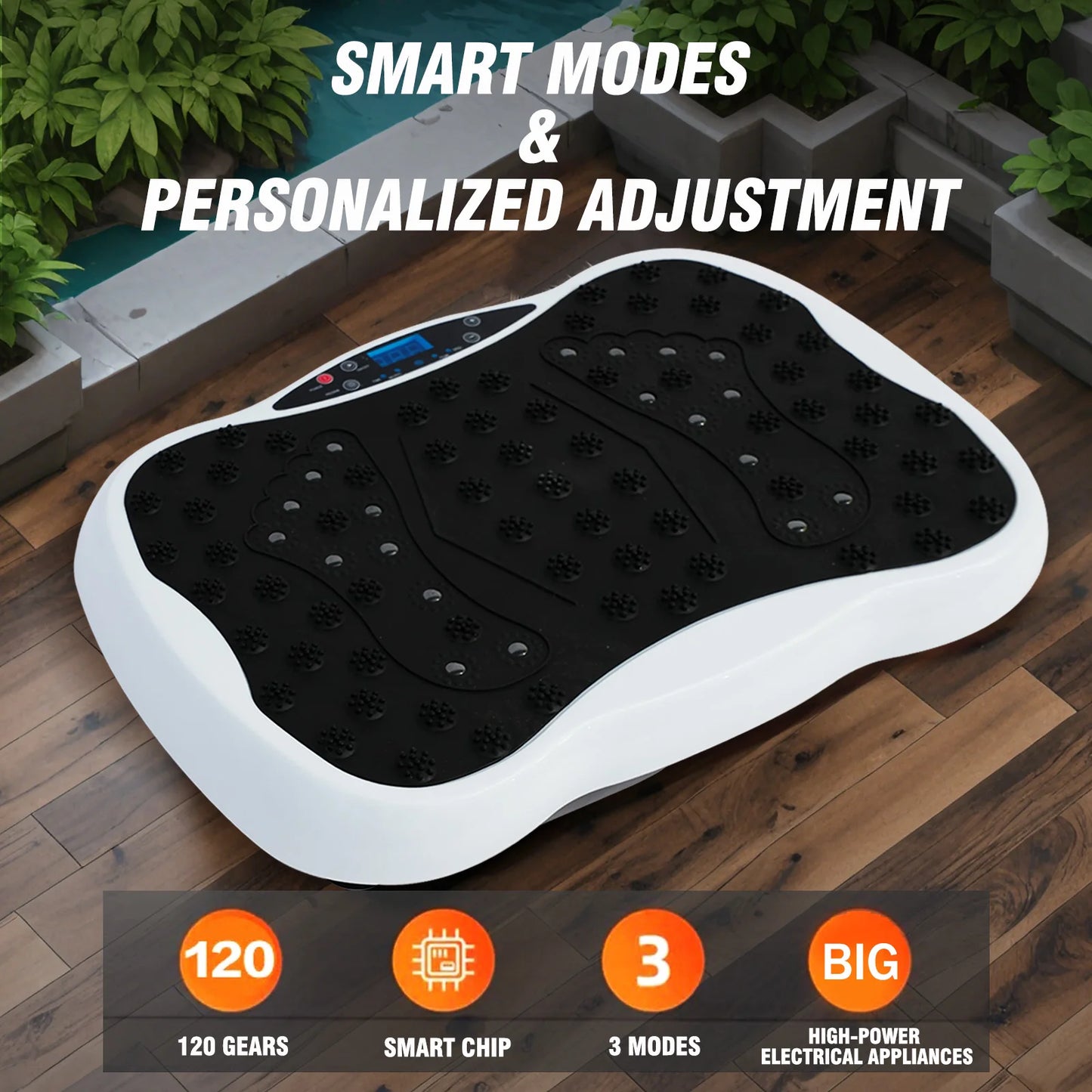Full-Body Vibration Plate Exercise Machine Fitness Equipment Workout/330lbs Weight Loss with Resistance Bands Remote Control