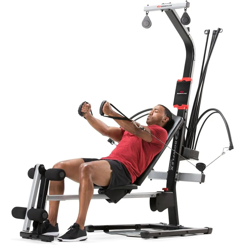 Home Gym Workout Fitness Sports Equipment with Feet Rest and Handles/Cable Pulleys and Horizonal Bench Press