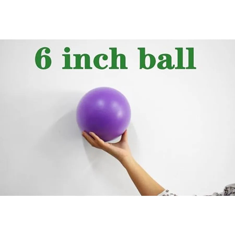 Small Exercise Ball Between Knees 6 inch Pilates Ball/with Needle Pump Mini Yoga Ball for Core Stability Workout Fitness