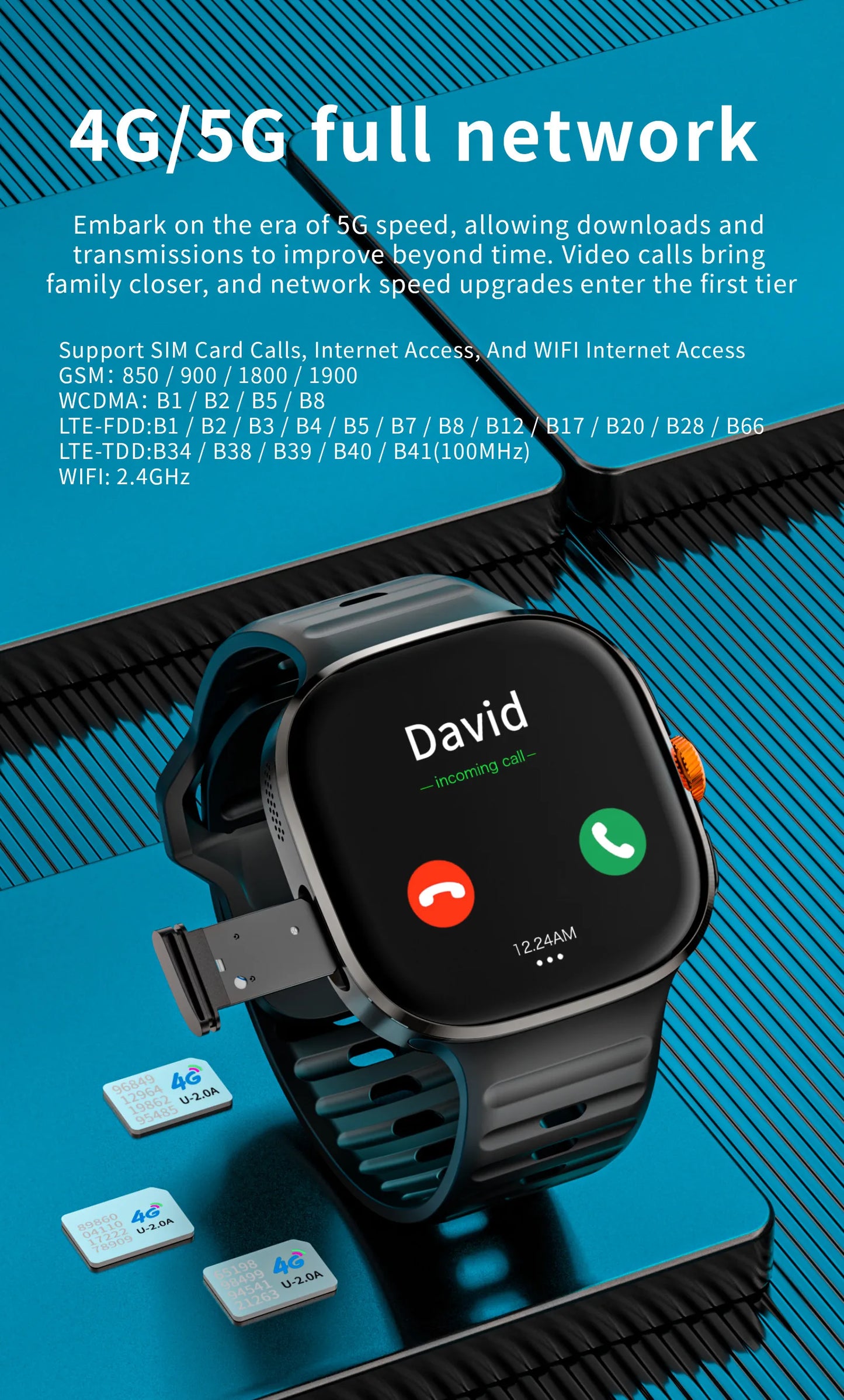 LOKMAT New APPLLP 6 MAX Android Smart Watch Phone Amoled Touch/Screen Rotating Camera AI Translation Function