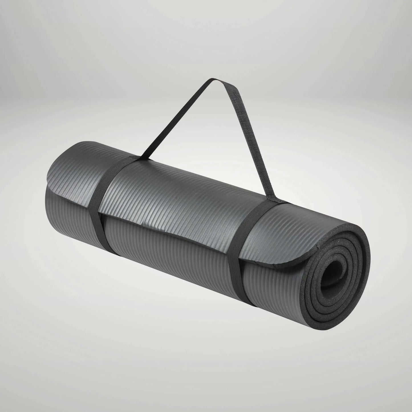 All-Purpose 12mm Thick Exercise Mat, 72x24 Inch NBR Foam/Non-Slip Yoga Mat with Carry Strap, for Home Gym, Fitness, Black