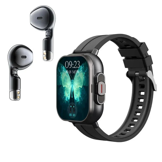2025 D8 Smartwatch NFC Heart Rate Monitor Earbuds/Music Control Pedometer For iPhone Android