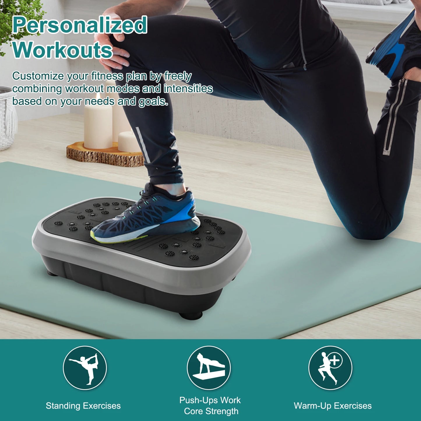 Vibration Plate Exercise Machine Fat-Burning Home Fitness/Slinger Shaping Whole Body Workout Portable Fitness Equipment
