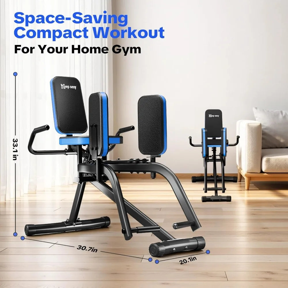 Hip Abductor Machine for Home Gym 6-Level Thigh/Exercise Equipment w/ Bonus Resistance Band