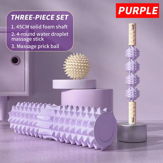 [Three piece massage set] Massage prick ball massage roller/foam massage roller shaft Yoga Equipment