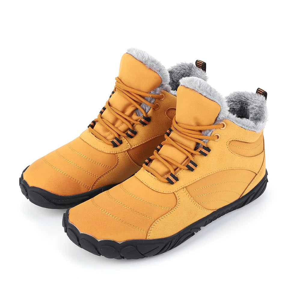 Winter Plush Boots Warm Fur Shoes Non Slip Wide Toe/Barefoot Shoes Waterproof Outdoor Trekking Shoes for Hiking Walking