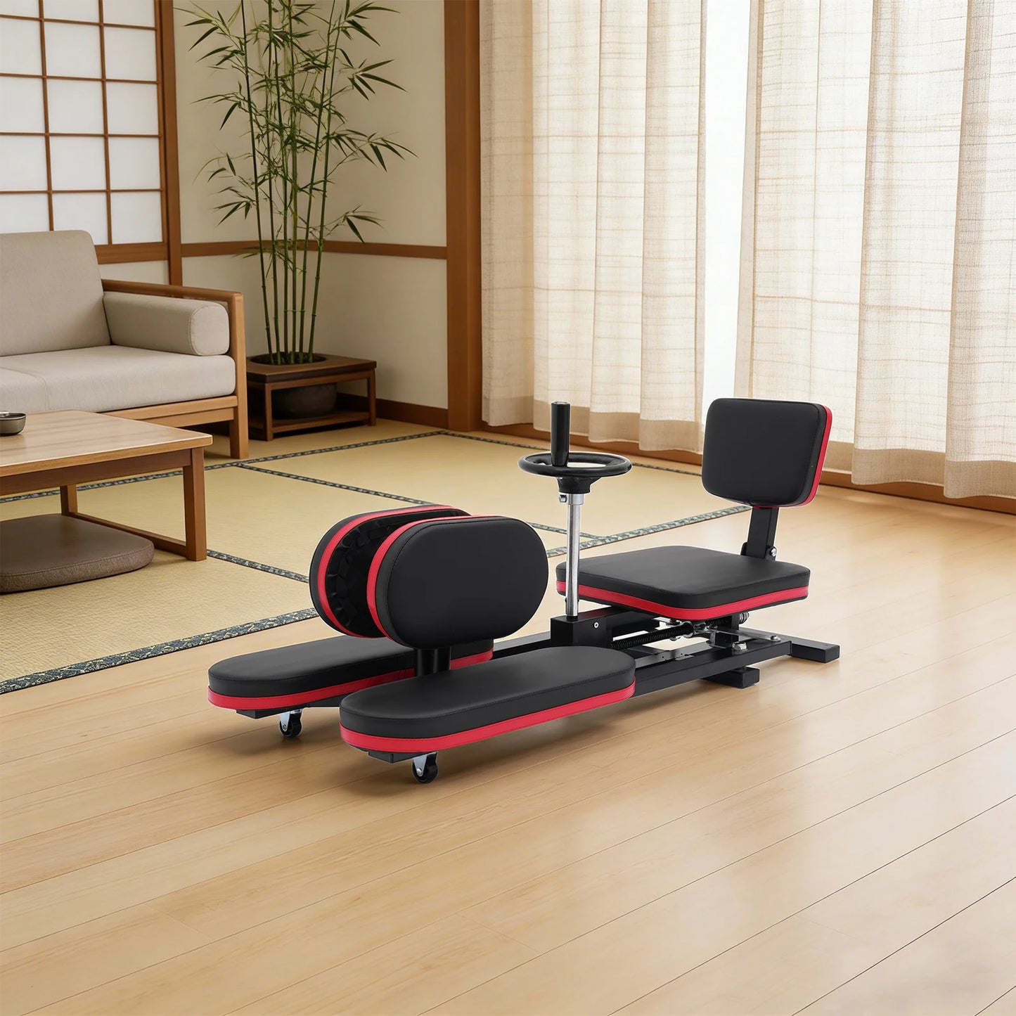 Adjustable Split Machine Heavy Duty Leg Stretcher/with Wheels & Cushion for Dance Yoga Home Gym