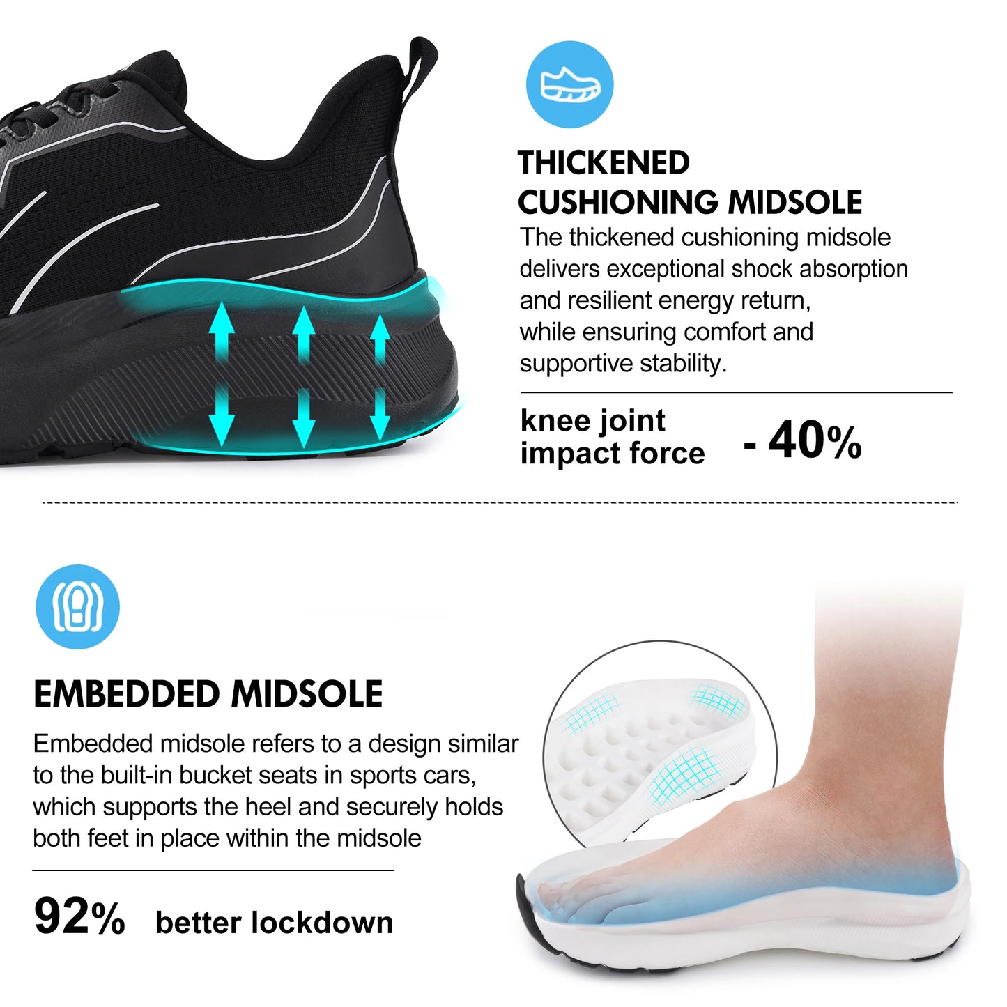 Men's Wide Toe Box Slip-On Sneakers Breathable Low Top/Casual Canvas Shoes Comfortable Fit for Everyday Wear