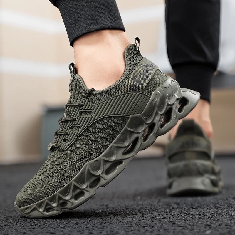 YRZL Men's Breathable Mesh Lightweight Running Shoes Soft Sole/Non Slip Comfortable Sports Shoes for Men Outdoor Walking Casual