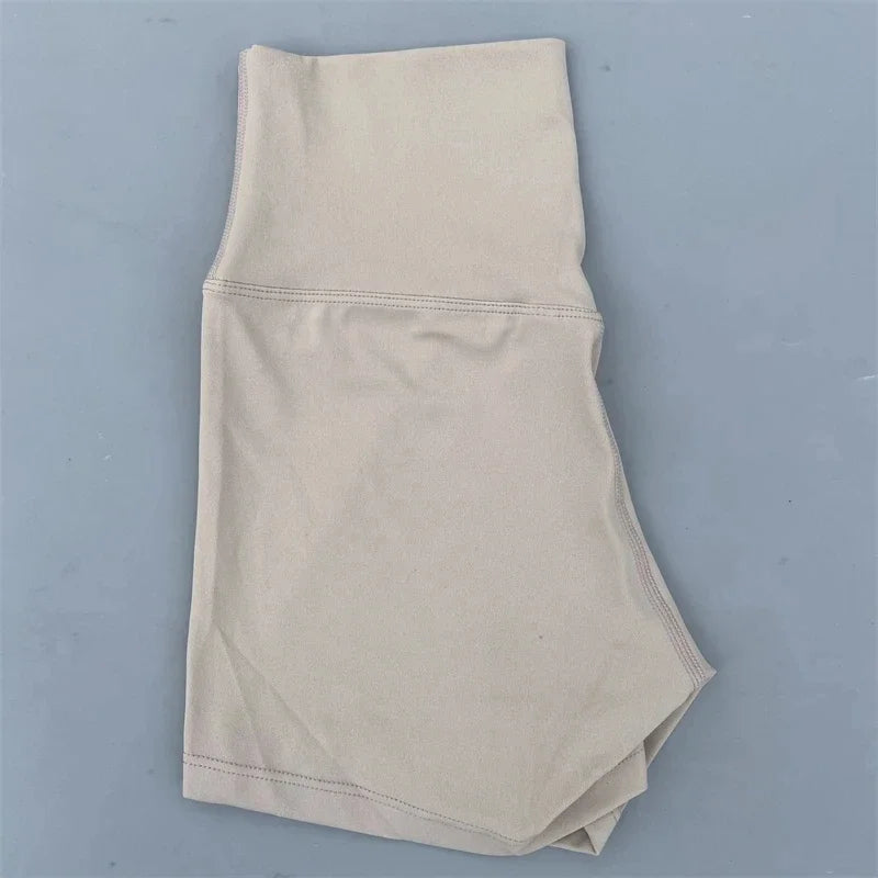 Solid Color Women Fitness Sport Shorts High Waist Athletic Yoga Shorts/Leg Cycling Comprehensive Training Jogging Squat
