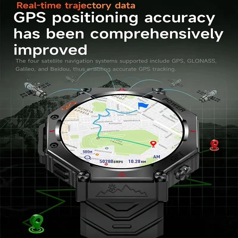 SENBONO GPS Smart Watch Men Built-in GPS Bluetooth Call AI GPT/Fitness Tracker Waterproof Military Sport Smartwatch for Men