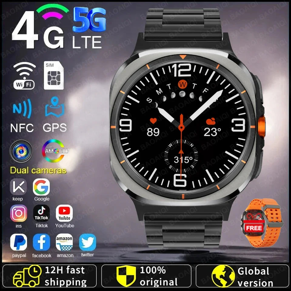 Watch7 Ultra Smart Watch Video Call Smartwatch 4G/5G Sim Card/GPS WIFI Rotary Camera Global Calling Google map Watch