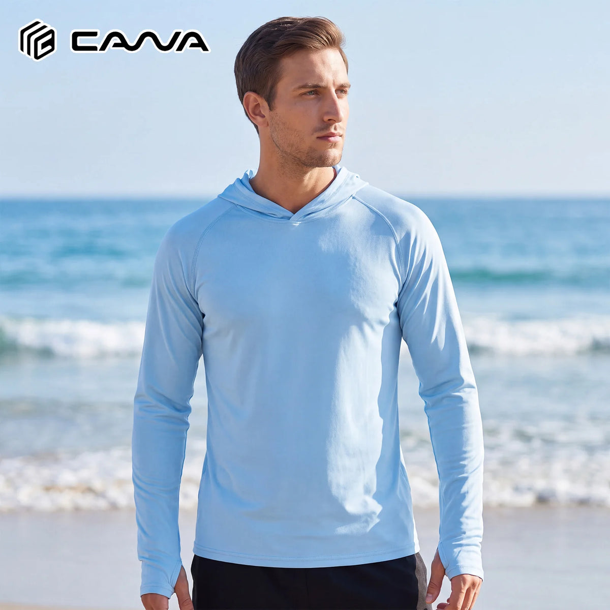 Men's UPF 50+ Sun Protection Hoodie Shirt Long Sleeve Quick Dry/Fishing Shirt Lightweight Outdoor Hiking Workout T-Shirt
