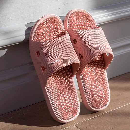 Solid Color Women's Slippers Bathroom Anti-slip/Massage Sandals Women Simple Soft Bottom Health Shoes