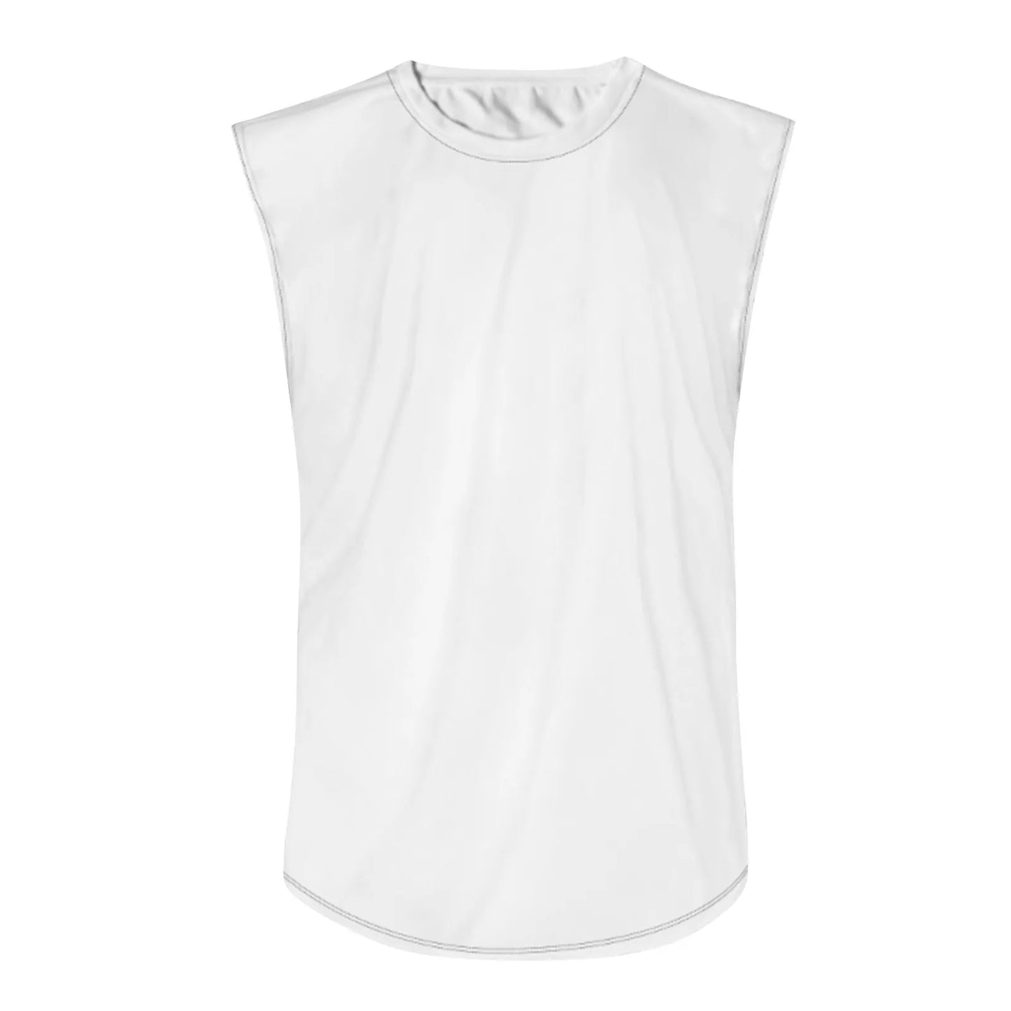 Summer Men's Solid Color Printed Sweat-Absorbing Breathable/Shoulder Expanding Sleeveless Vest Man Sleeveless Shirt