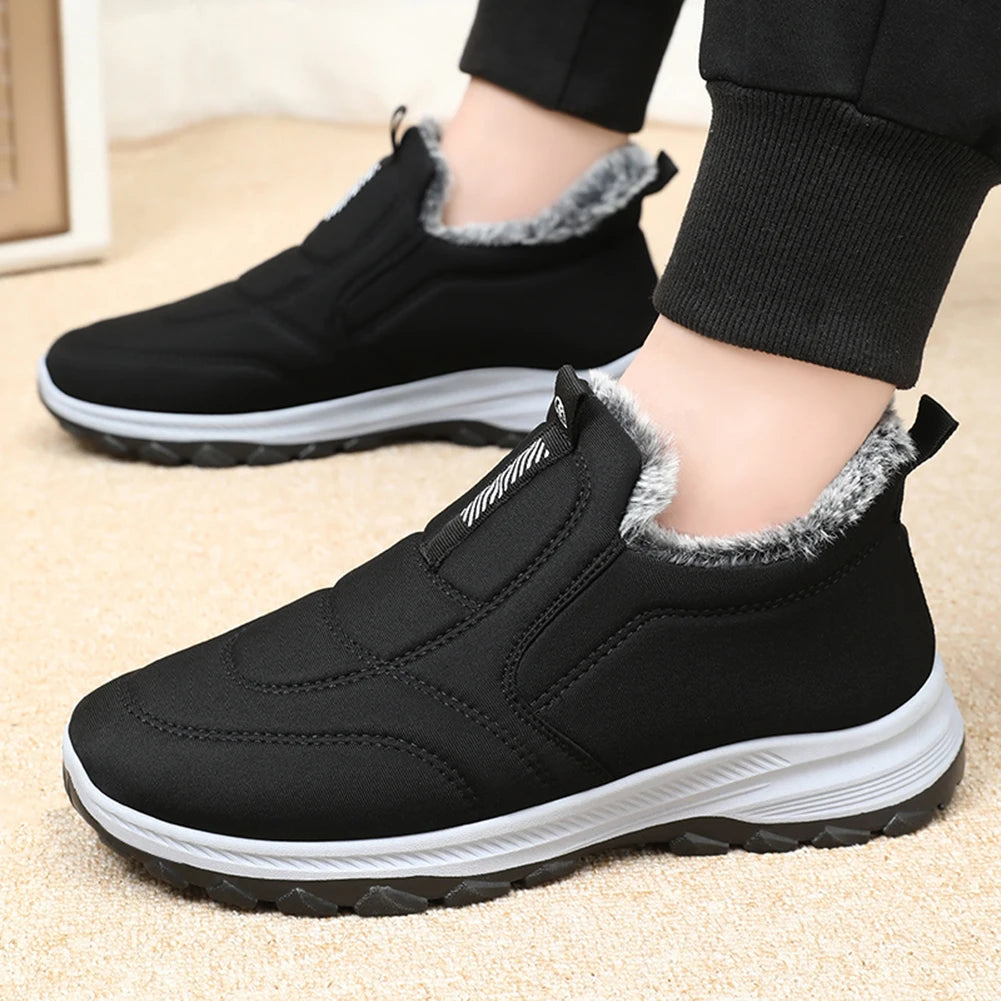 Warm Walking Shoes Lightweight Thermal Ankle Boots/Non-slip Slip On Sneakers Winter Thick Fur Shoes for Travel Hiking