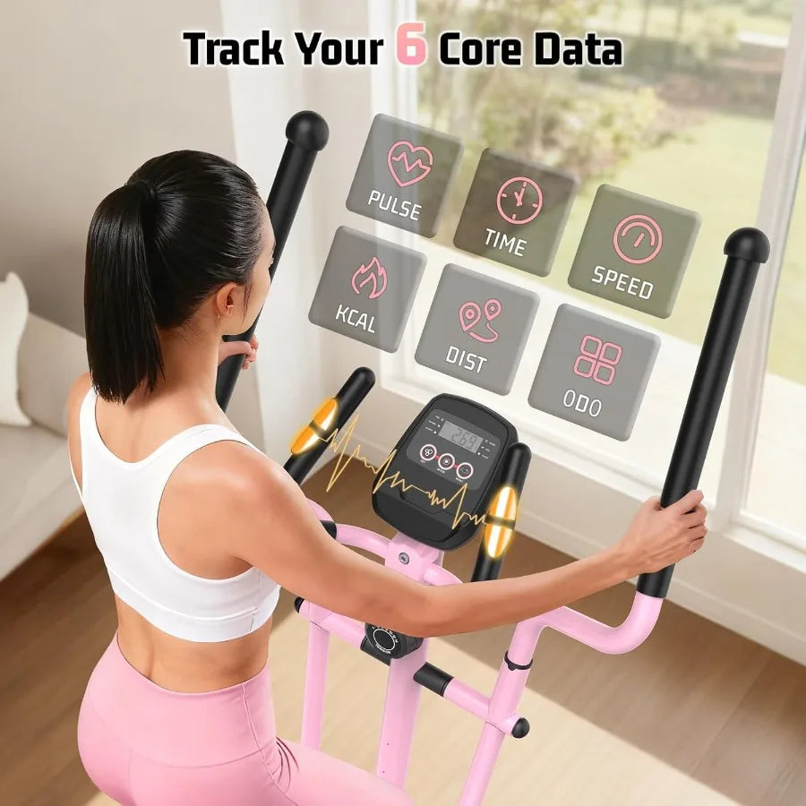 Elliptical Exercise Machine for Home with Ultra-Smooth Magnetic Drive/14 Levels Resistance Cardio Machine with LCD Monitor