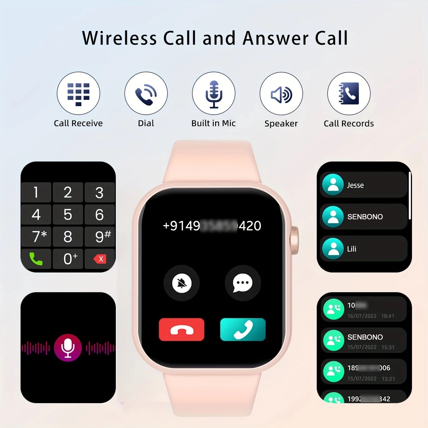 SENBONO Life3 Women Smart Watch Bluetooth Dials Call Health Monitor/Watch Sport Waterproof Smartwatch Women for IOS Android