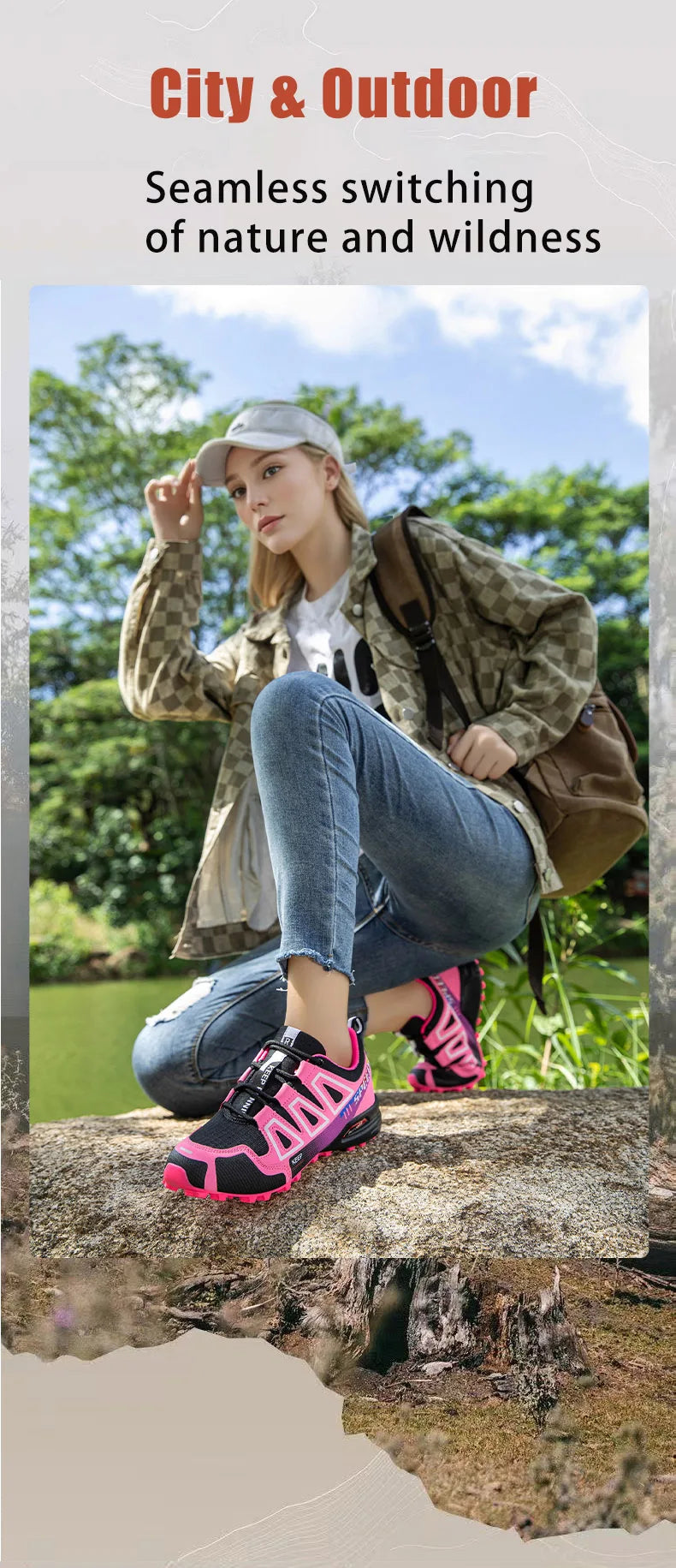 Women's Hiking Shoes Waterproof Outdoor Sports Shoes Women's Walking/Travel Sports Shoes Bicycle Sports Shoes Running Shoes