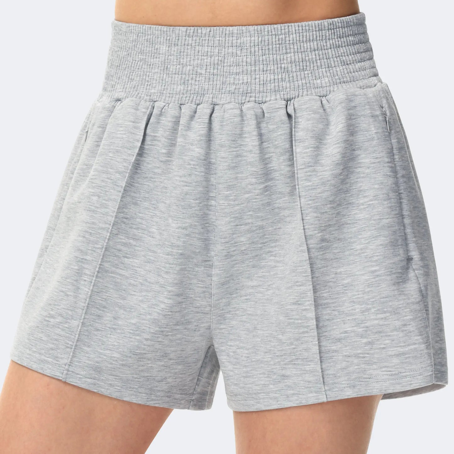 THE GYM PEOPLE Women's High Waist Sweat Shorts Ultra Soft/Stretchy Lounge Running Athletic Shorts with Zipper Pockets