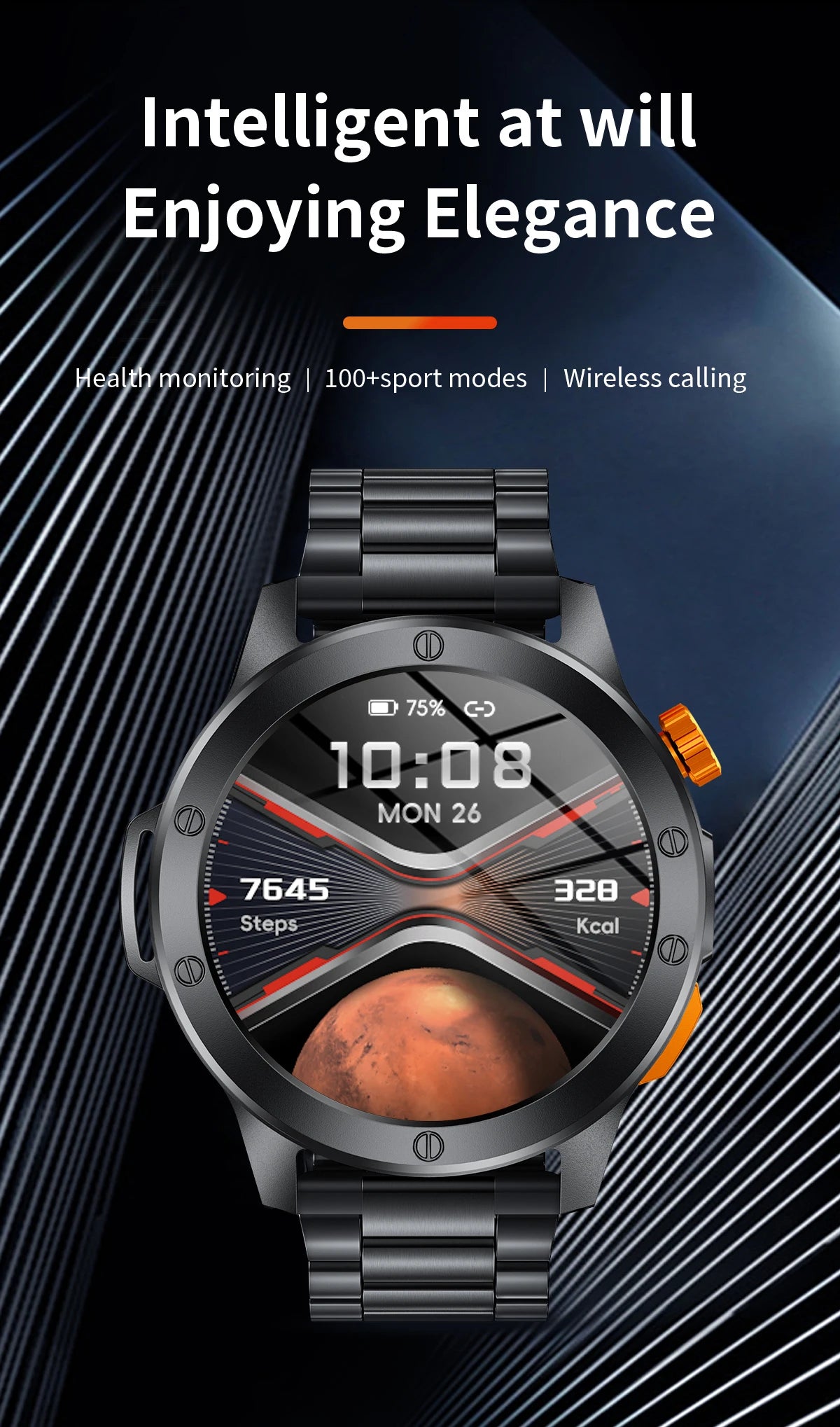 LIGE Sports Smart Watch Men LED Flashlight IP68 Waterproof/Bluetooth Call Health Watches Voice Assistant Military Smartwatch Men