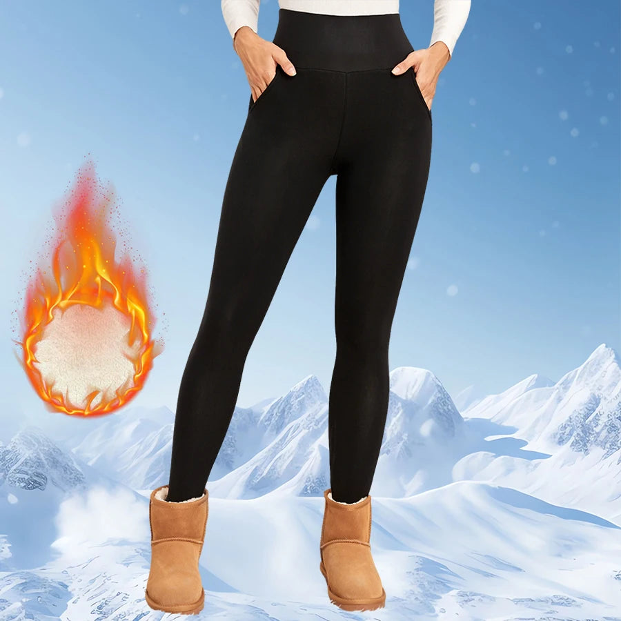Fleece Women Leggings Thick Flared Pants High-Waisted Thermal Tights/Tummy Control Winter Warm Legging Casual Wear