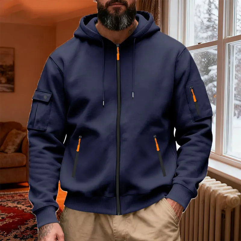 Men's Lightweight Insulated Winter Jacket With Hood Casual Windproof/Zipper Collar Jacket, Golf Windproof Hooded Jacket