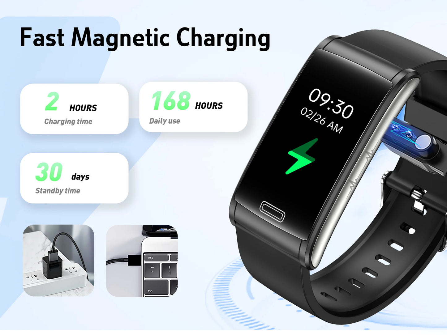 2025 New ECG+HRV Smart Watch Men Women Heart Rate/Blood Pressure Hypoxia Alarm Sleep Monitoring Fitness Sports Music Control
