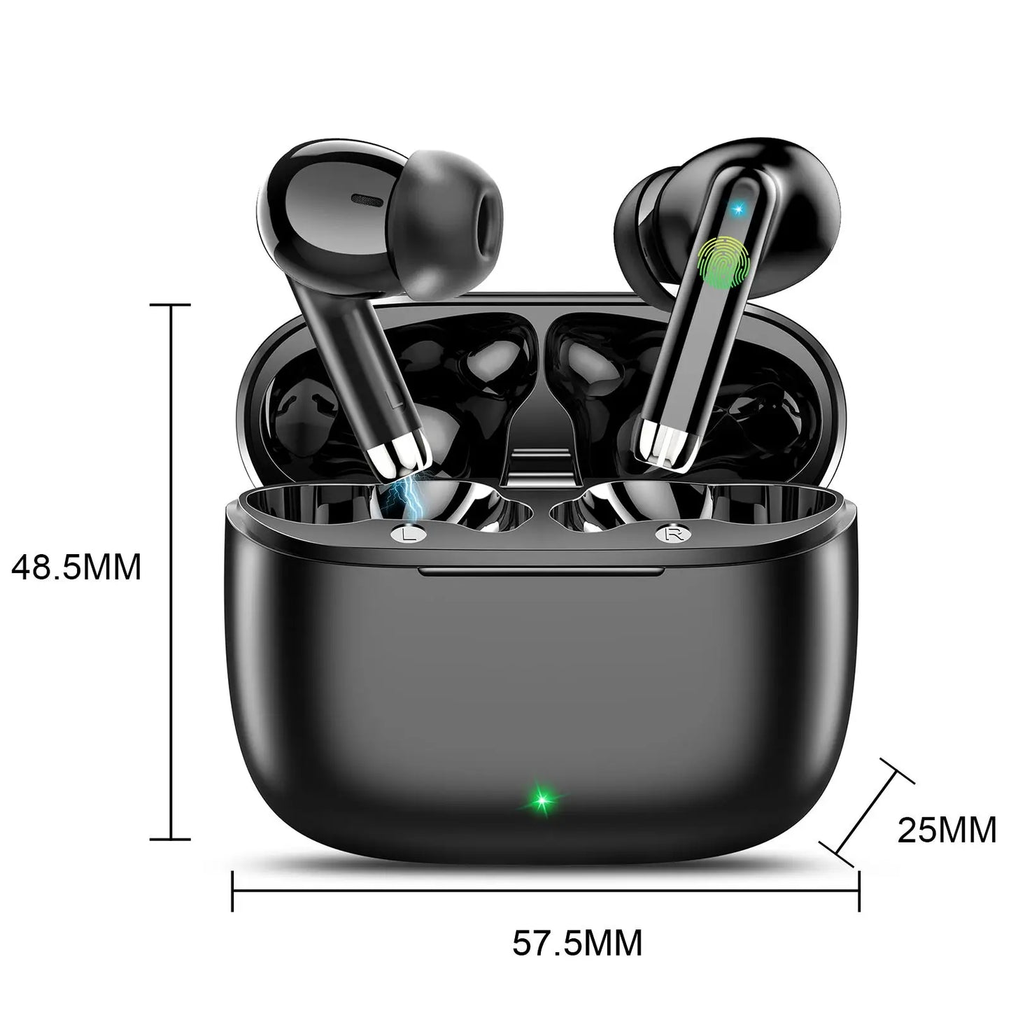 K66 Noise Cancelling Earbuds 90% ANC Reduction 14.2mm/Hi-Res Sound, BT 5.3, IPX7 Waterproof 48H Playtime