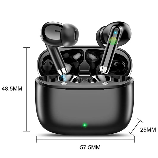 K66 Noise Cancelling Earbuds 90% ANC Reduction 14.2mm/Hi-Res Sound, BT 5.3, IPX7 Waterproof 48H Playtime
