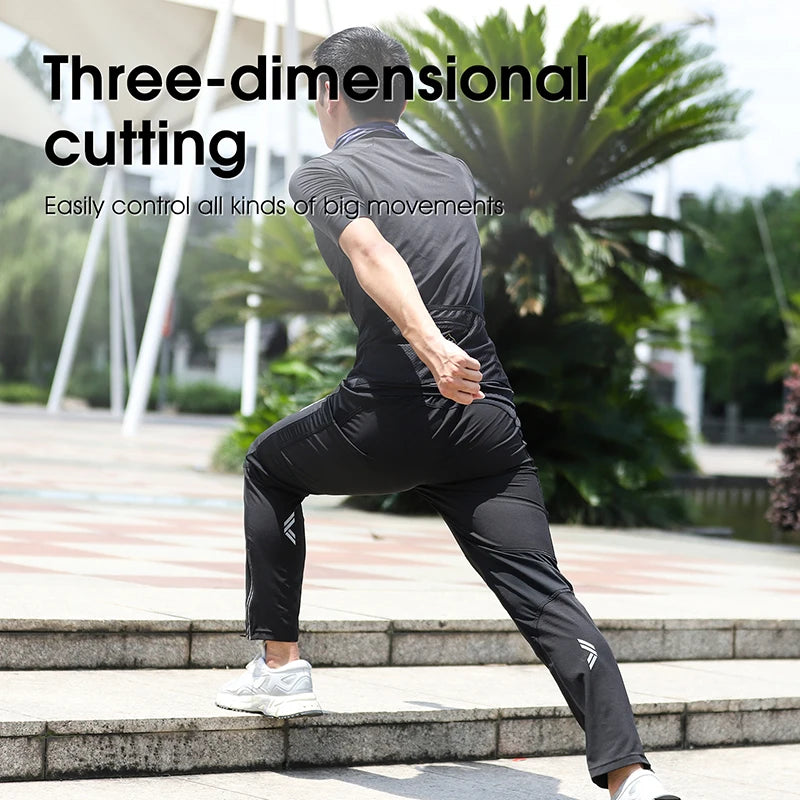 WEST BIKING Spring Summer MTB Sports Pants For Men Quick Dry/Reflective Striped Jogger Running Pants Outdoor Golf Fishing Hiking