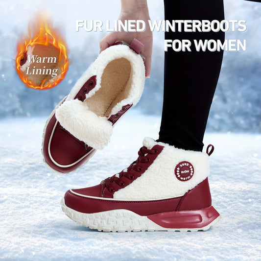 High Quality Women's Snow Boots Winter Slip-On Hiking Shoes Fuzzy Work Boots/Black Ankle Boots, Superfine Fiber Upper