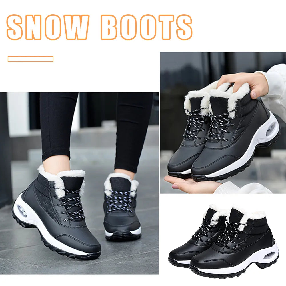 Women High Quality Boots Thick Plush Warm Snow Boot/Women Winter Waterproof Shoes